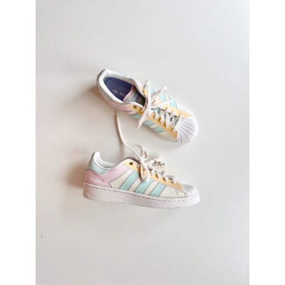 NWT ADIDAS Superstar OT Tech White Pastel Leather Low Top Sneakers, Size 9 - Picture 1 of 16